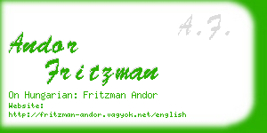 andor fritzman business card